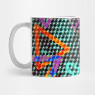 Psychedelic Triangles and Flowers Mug